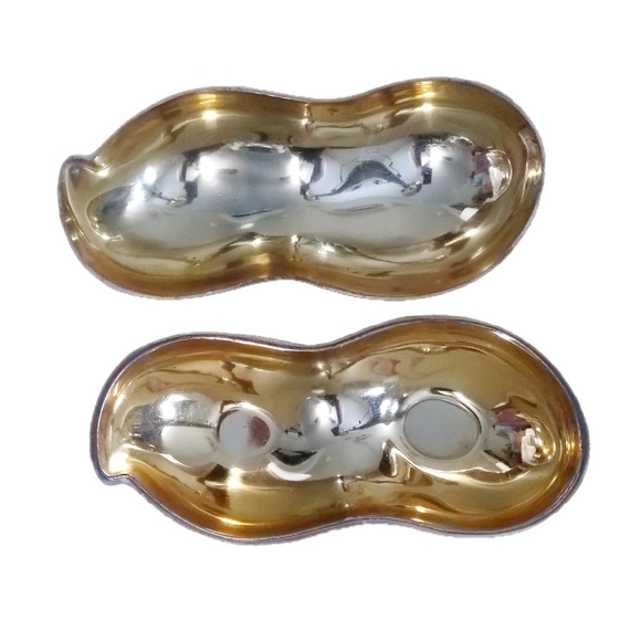 Vintage F.B. Rogers Silver-plated Peanut Shaped Lidded Bowl Japan - Picture 3 of 6